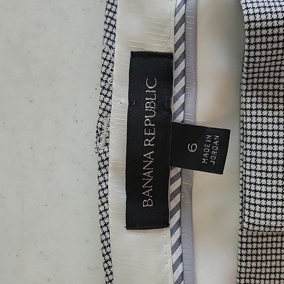Banana Republic Black & White Patterned LOGAN style Pants size 6 - Picture 4 of 11